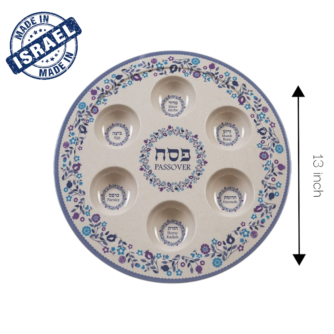 Stylish Passover Seder Plate With Floral Design