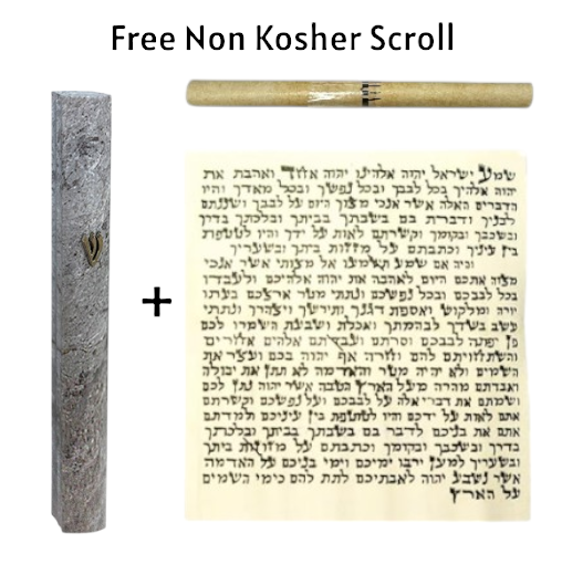 Aluminum Grey Marble 5" Mezuzah