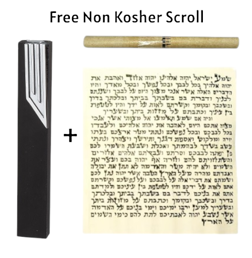 Elegant Aluminum Black Mezuzah