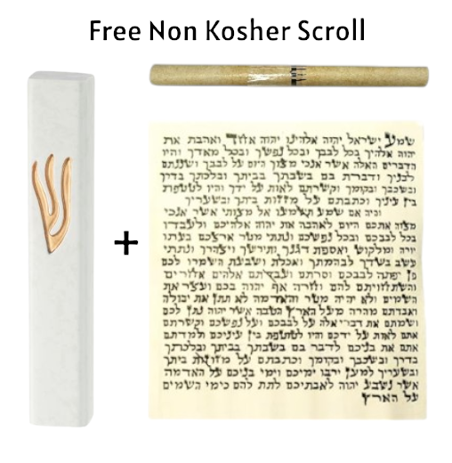 Concrete Polymer White Mezuzah