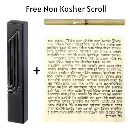 Big S Concrete Polymer Gold & Black Mezuzah