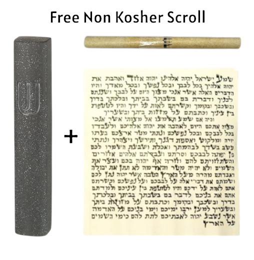 Black Sparkling Concrete Polymer Mezuzah