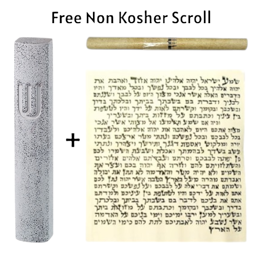 White Light Grey Concrete Mezuzah