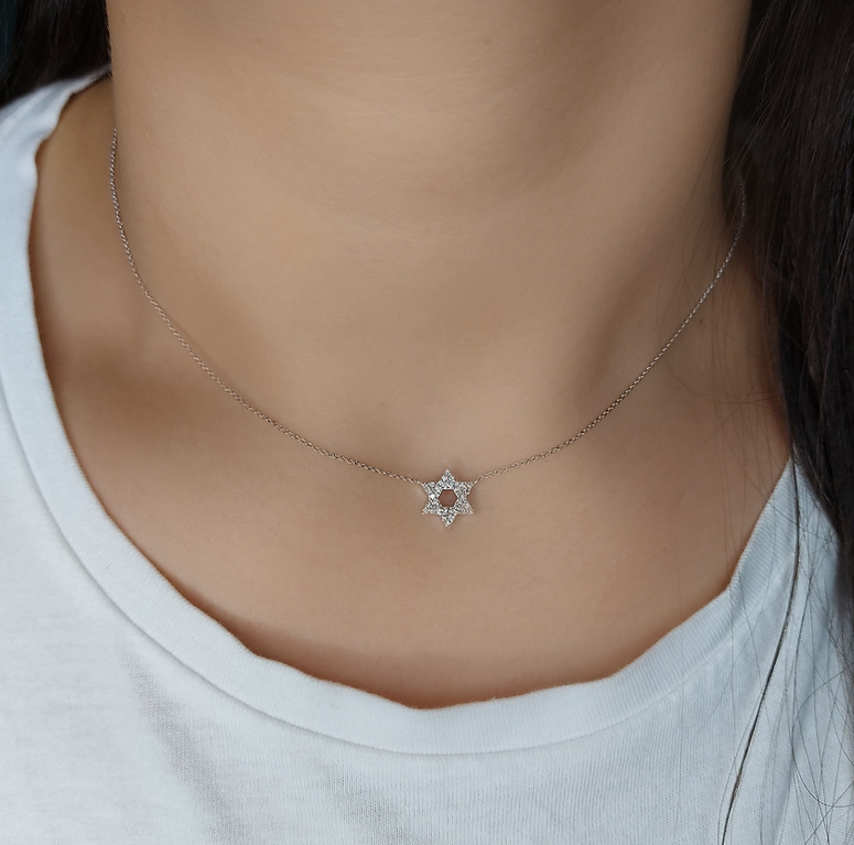 925 Sterling Silver Star of David Necklace